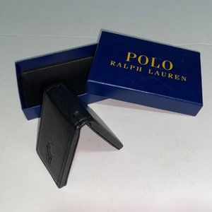 Polo Ralph Lauren Men's Black Pebbled Leather Money Clip